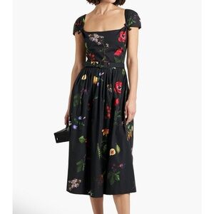 Oscar De La Rental Floral poplin dress